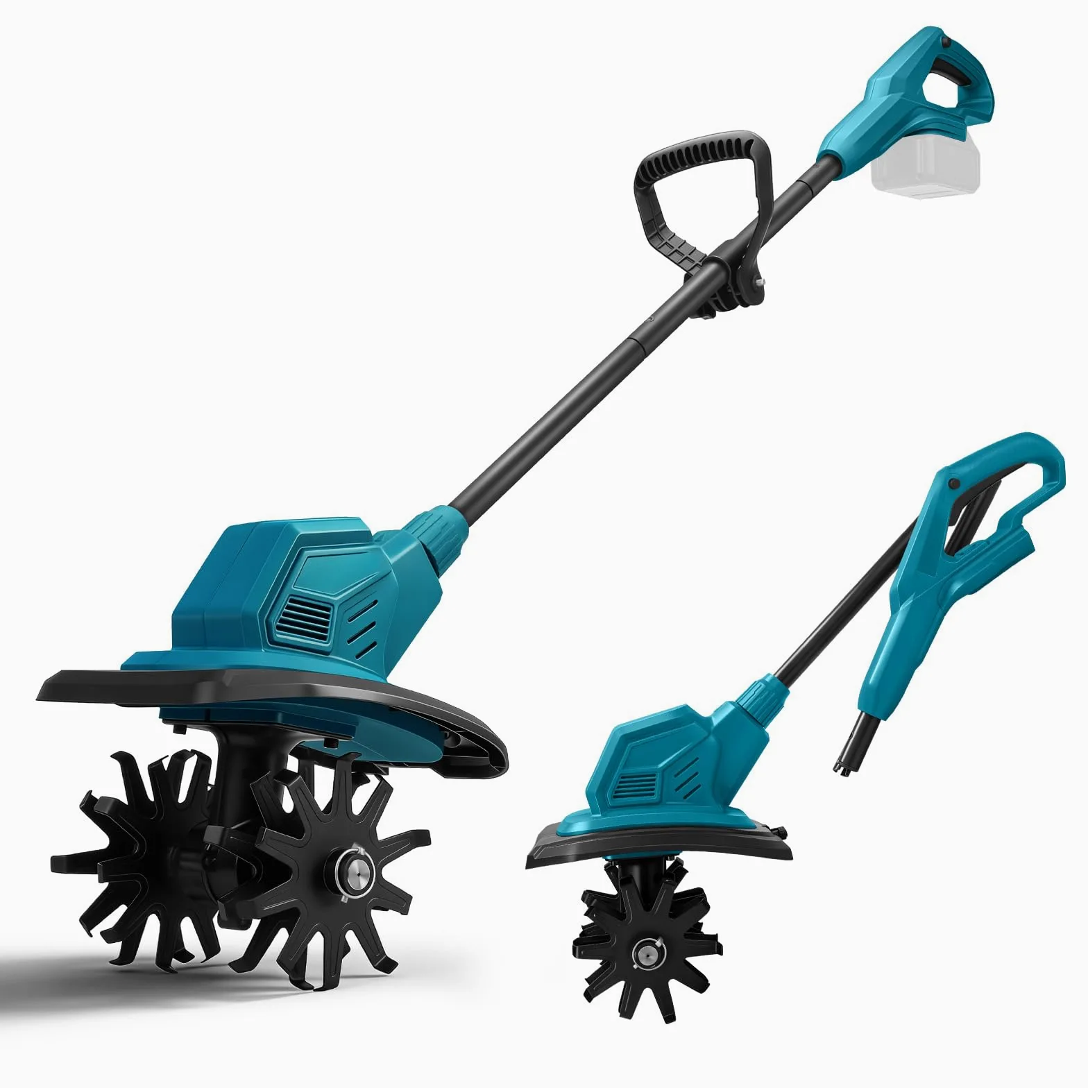 WingFly Motobineuse sans Fil pour Makita 18 V Batterie, Vitesse 387 TR/Min | 800 W motoculteur électrique, moteur sans balais, profondeur de travail 18 cm et largeur de travail 20 cm (sans batterie)
