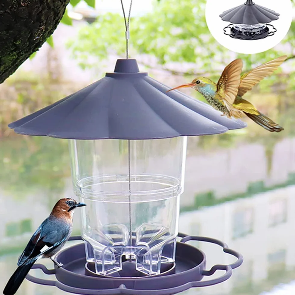 Mangeoire pour Oiseau Lanterne Extérieur Imperméable Suspendue Jardin