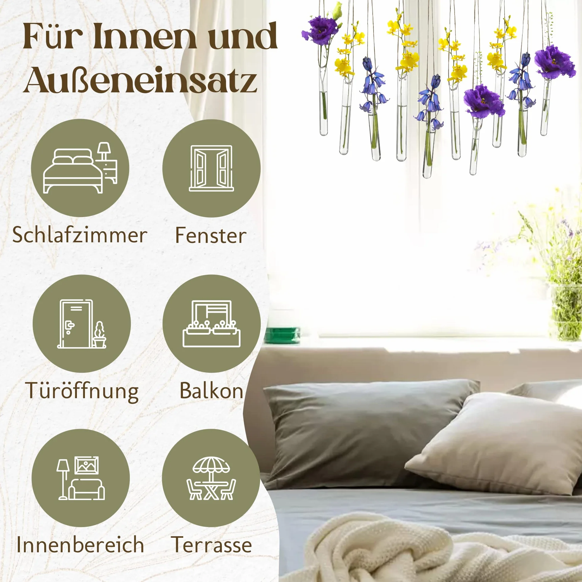 COMFORDER Vase Décoratif en Verre pour Fleurs, Boutures - 12 pcs