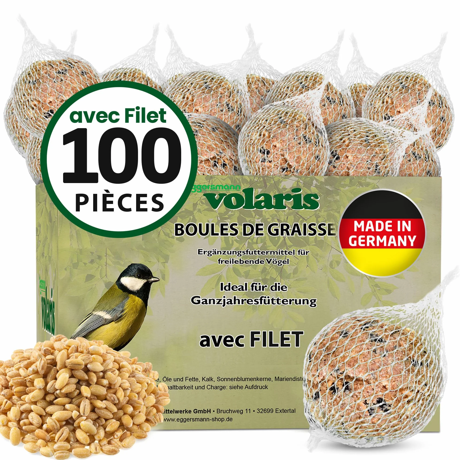 Eggersmann Volaris Boule de Graisse pour Oiseaux 100 Pcs 9 kg