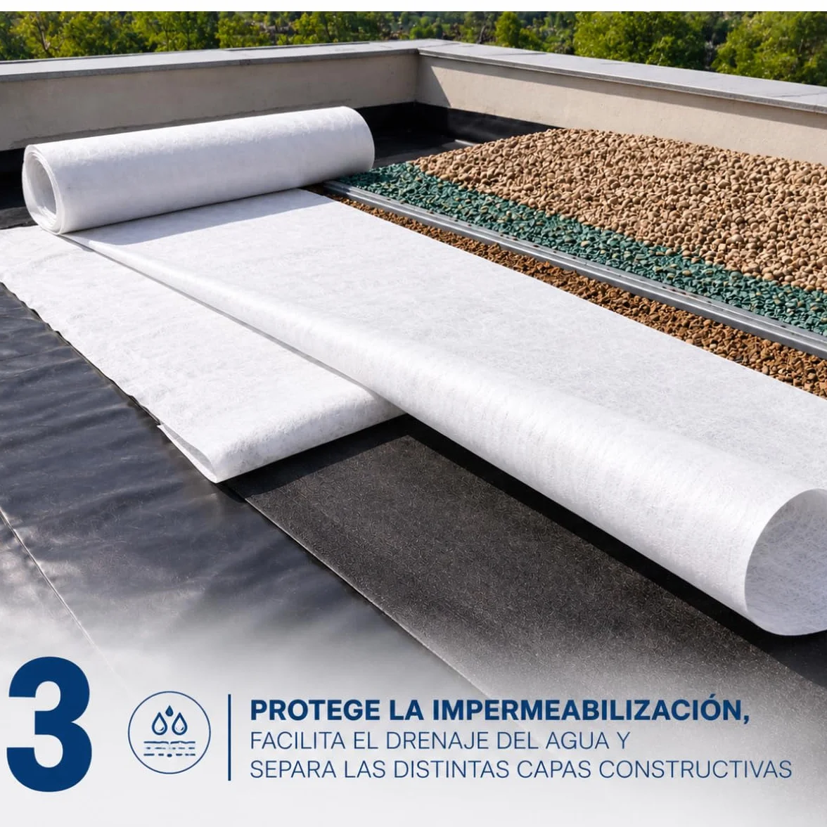 Géotextile 200 g/m² Haute Résistance Protection Contre Mauvaises Herbes 2 m x 2 m