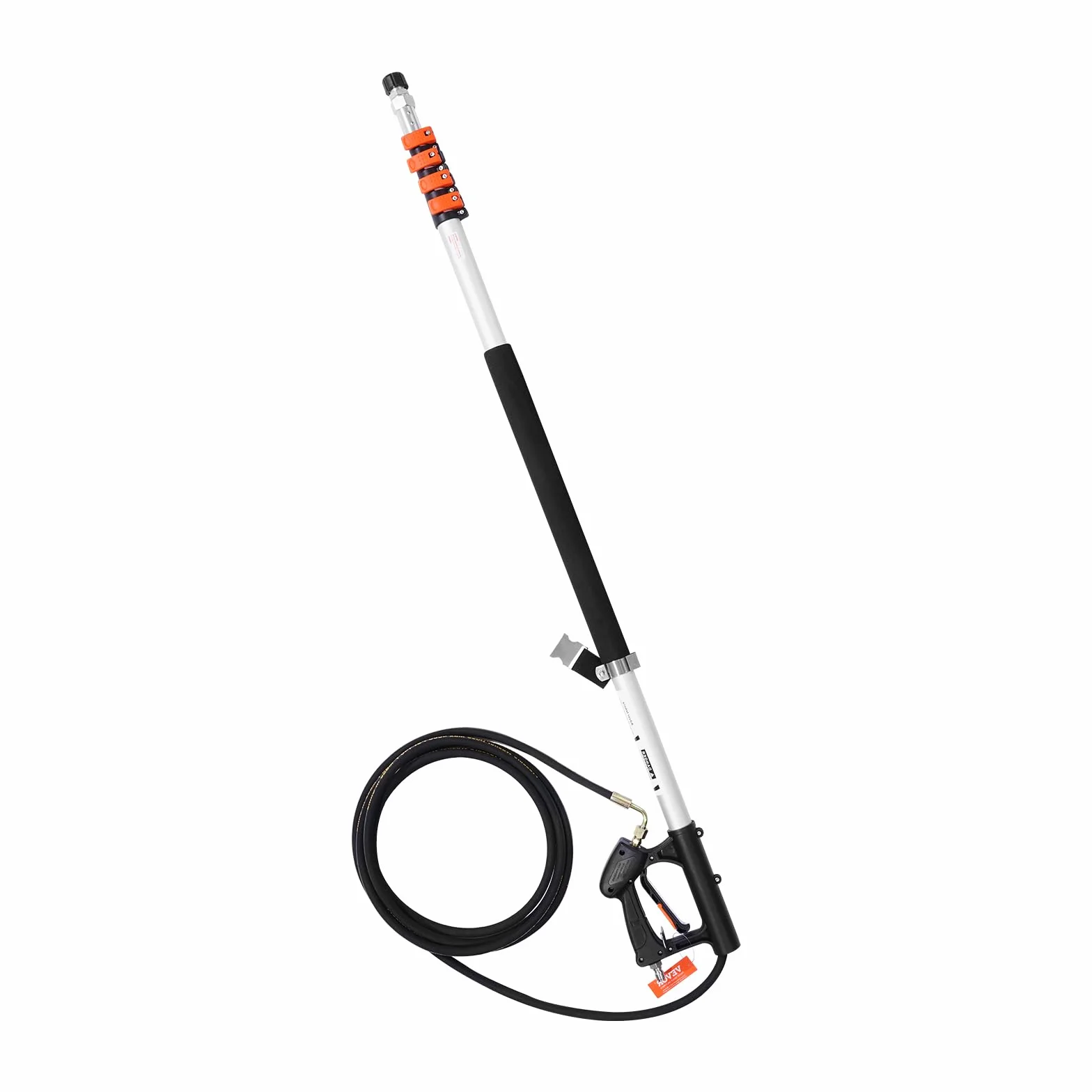 VEVOR Lance Télescopique pour Nettoyeur Haute Pression 6358 mm, Baguette Pulvérisation Télescopique 4000 psi avec Rallonges, Tête Brosse, Coupleur Pivotant, 7 Buses, Harnais de Support, pour Gouttière