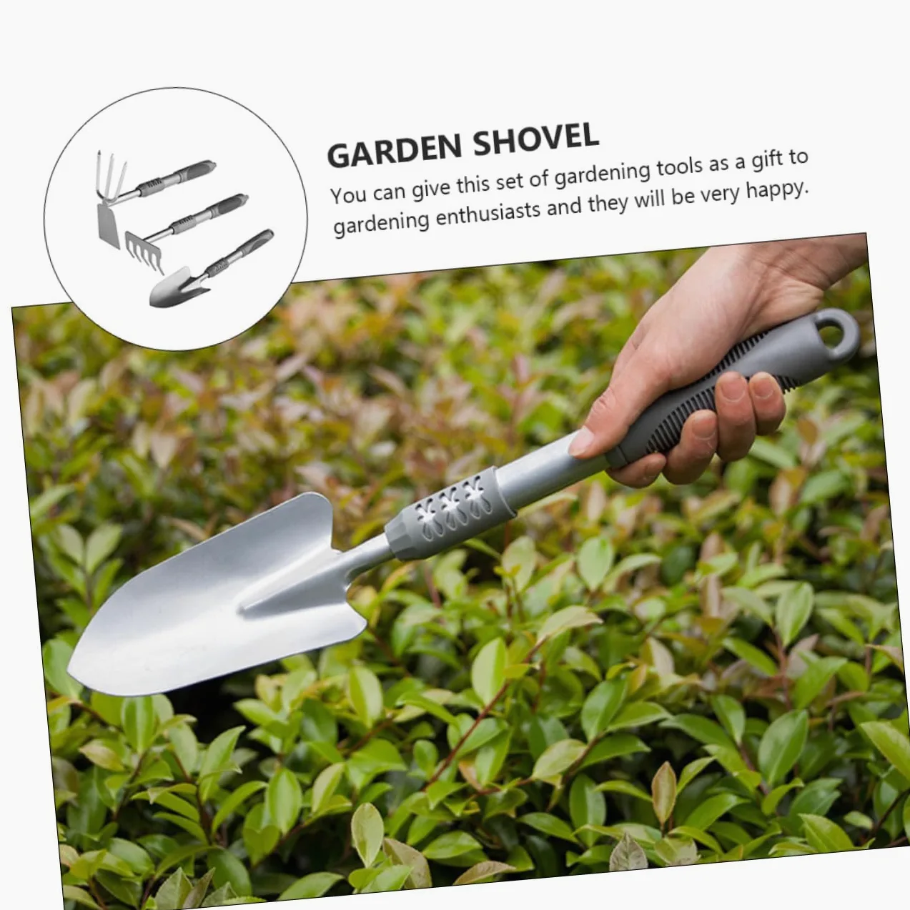 Toyvian Kit Outils Jardinage 3 Pièces en Acier et PVC, Pelle à Planter, Creuser et Désherber, pour Jardinage Intérieur, Transplantation et Ameublissement du Sol