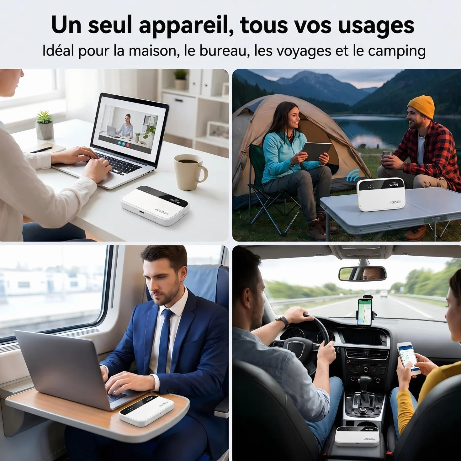 Routeur 5G Portable Modem Déverrouillé 3000mAh Wi-Fi 10 Appareils WPA3 Nano SIM