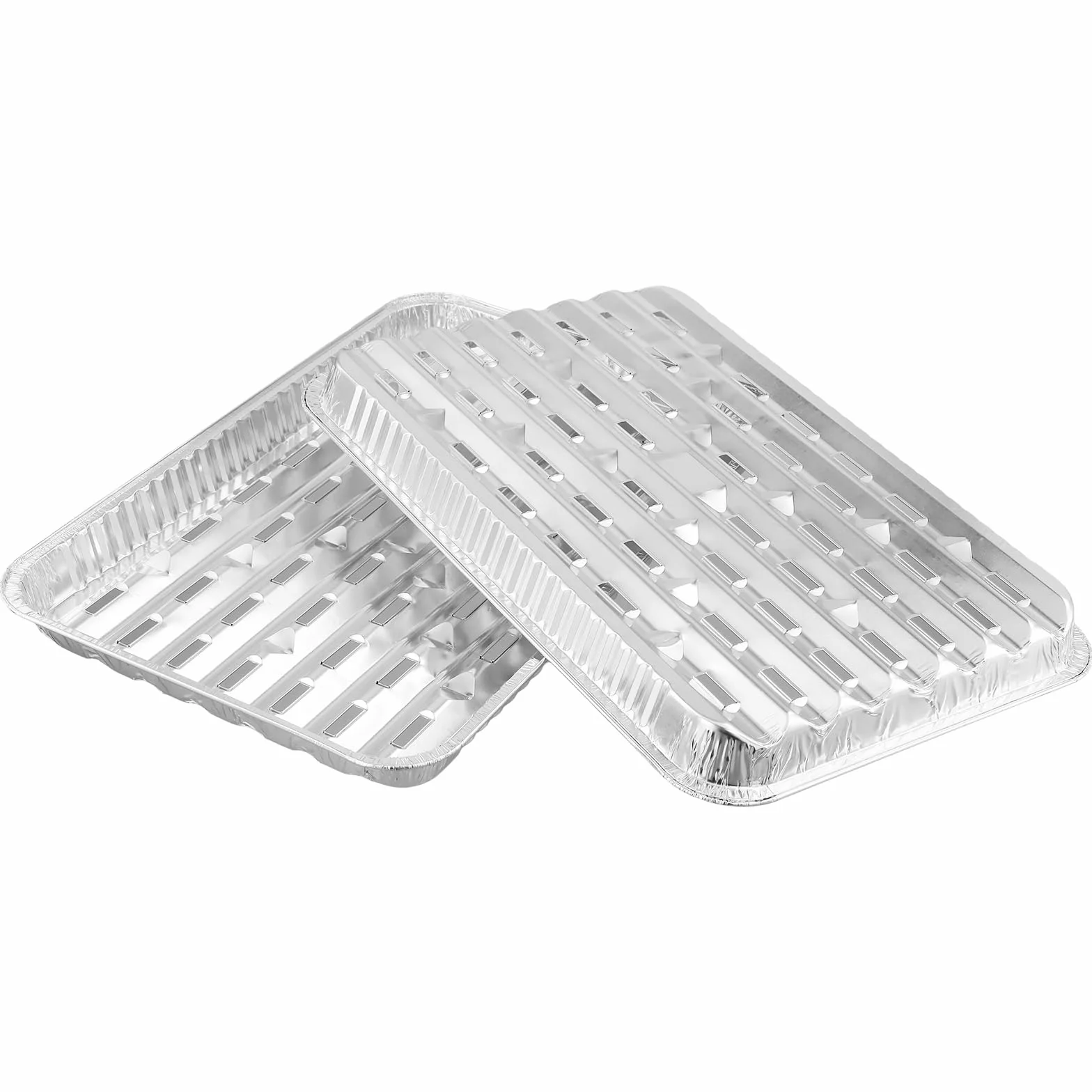 Barquettes Aluminium Jetables Lot de 40 - 340 x 230 x 23 mm - Barbecue Four Congélation Cuisine Argenté