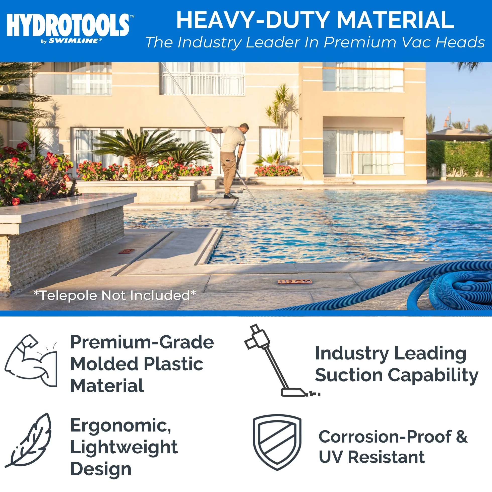 Swimline Hydro Tools Tête d'aspirateur Papillon lestée 8130 Nettoyeur de Piscine