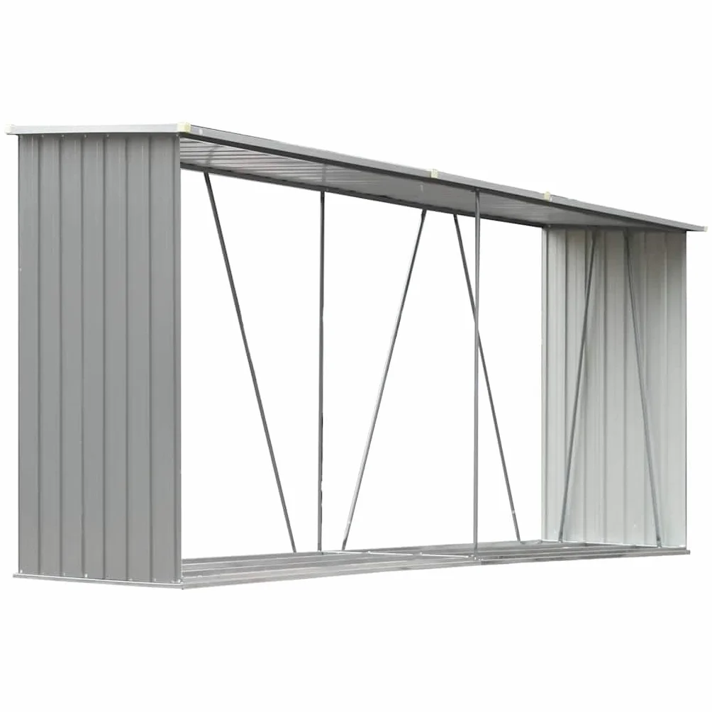 vidaXL Abri Stockage Bois Acier Galvanisé 330x84x152cm Gris Jardin