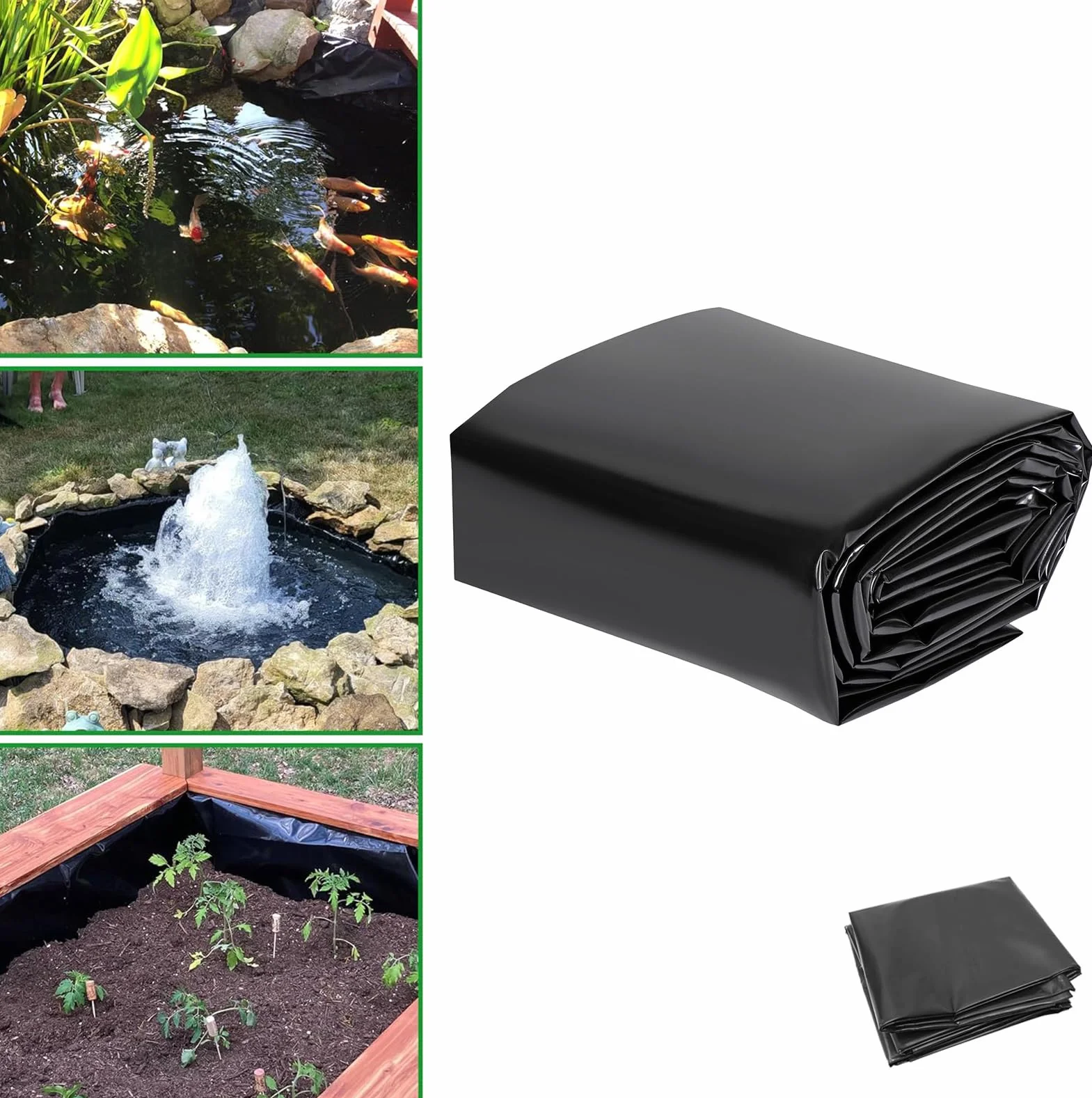 5x7.5m Liner bassin bache Noire agricole bassin Poisson Exterieur Jardin Facile à Installer étanchéité étanche et étanche bâche bassin extérieur bache epdm protéger l'étang Coupe Facile
