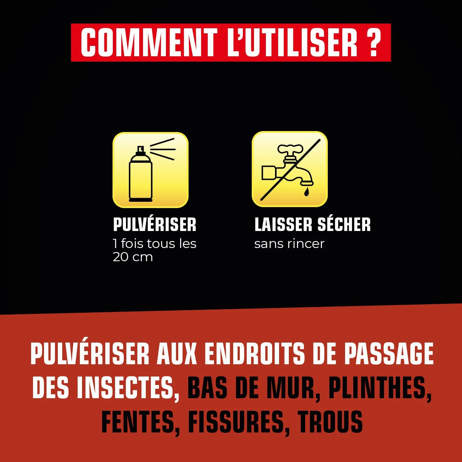 Spray Aérosol Anti Cafards et Araignées 1L Action Radicale Longue Durée Professionnel
