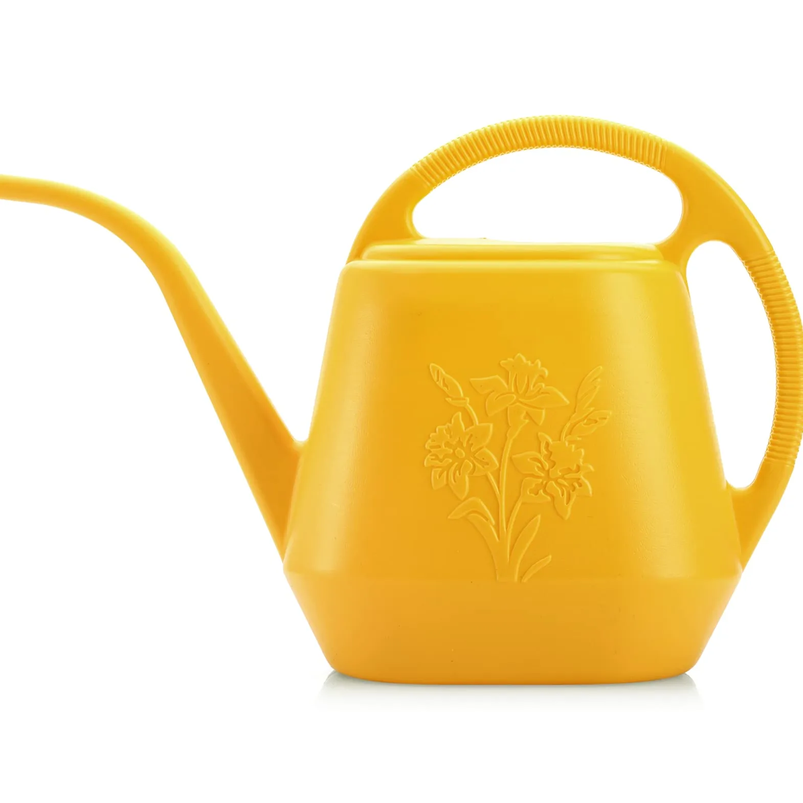 Fasmov Arrosoir en plastique de 3,8 l avec poignée confortable, arrosoir de jardin à long bec pour arroser les plantes, jaune