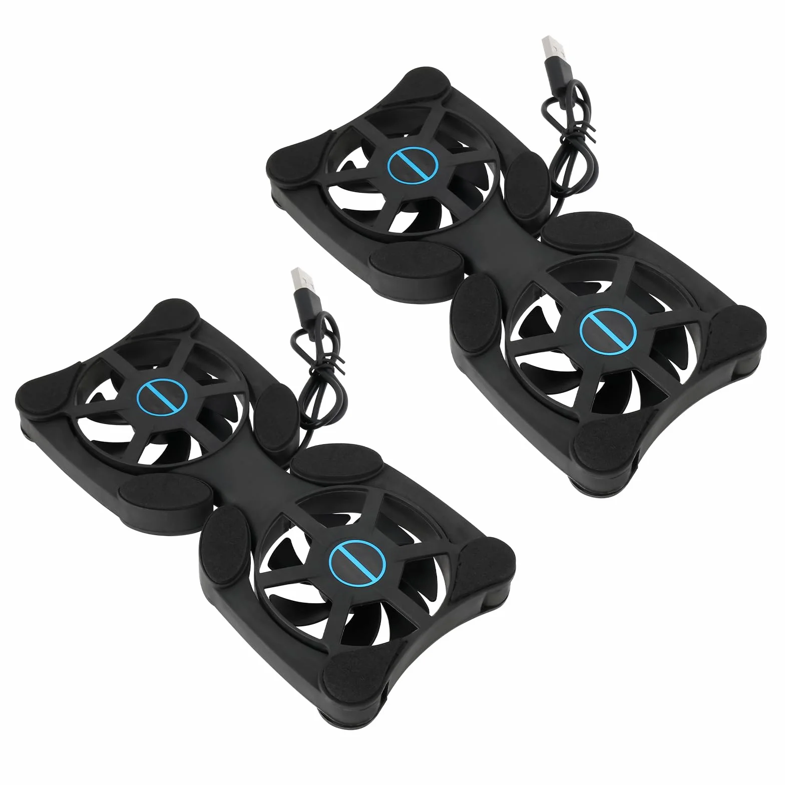 OTOTEC Lot de 2 Mini Ventilateurs Ordinateur Portable 7-15 Pouces Tapis Refroidissement USB Double 19x8,7 cm