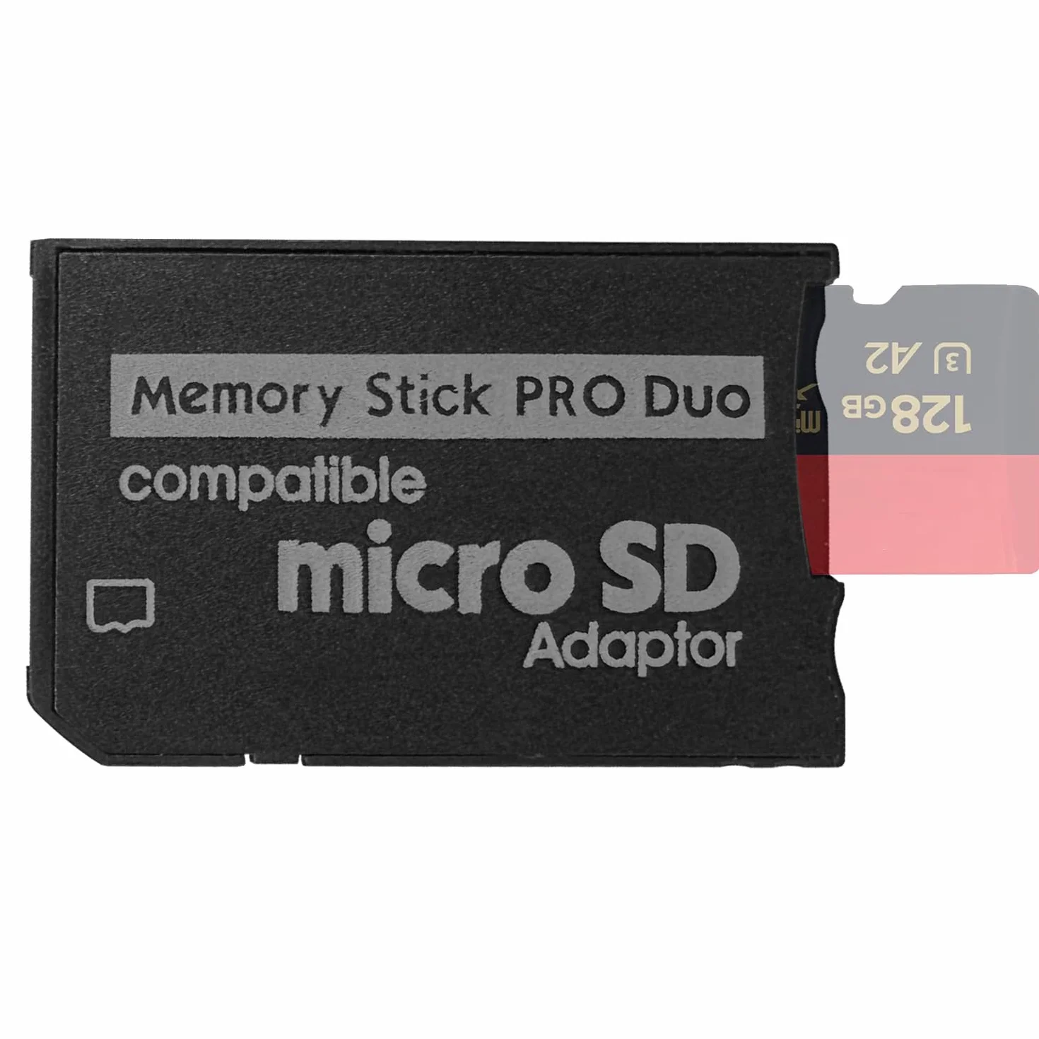 Adaptateur Micro SD vers Memory Stick Pro Duo Compatible PSP Sony Appareil Photo Handycam Jusqu'à 128 Go