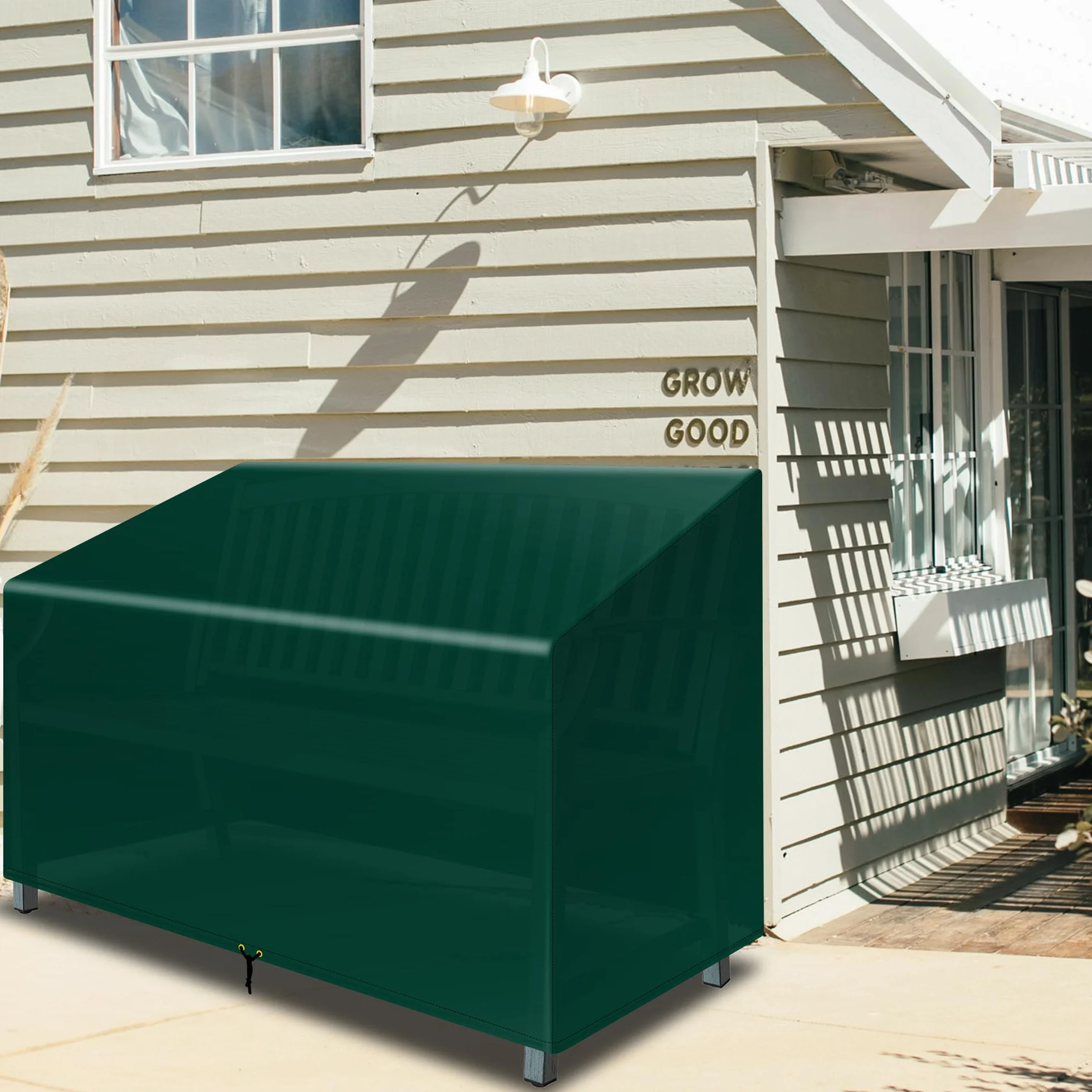 Housse de protection imperméable pour banc de jardin 3 places 163 x 66 x 63/89 cm anti-UV coupe-vent