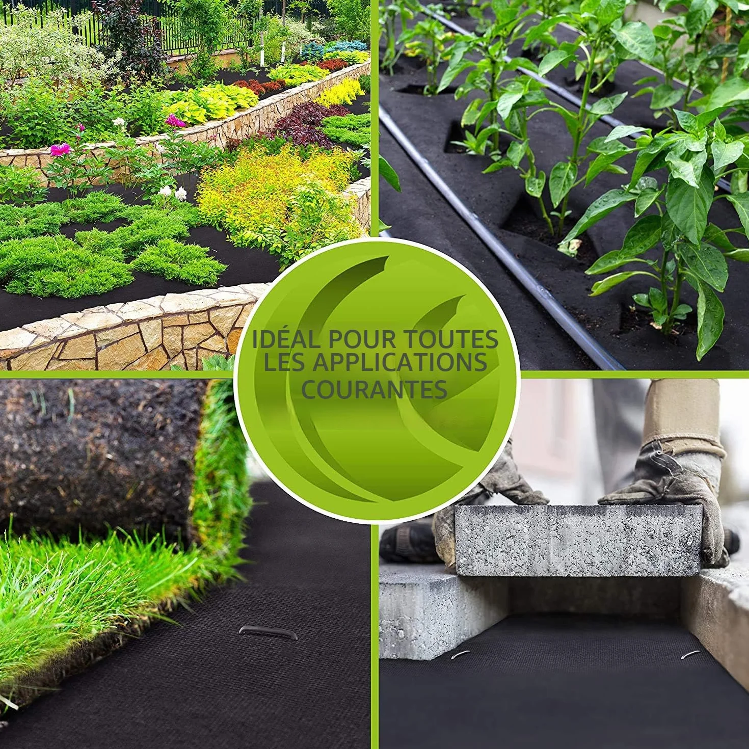 Non-tissé contre les mauvaises herbes 150g/m² - résistant à la déchirure, perméable à l'eau, haute stabilisation