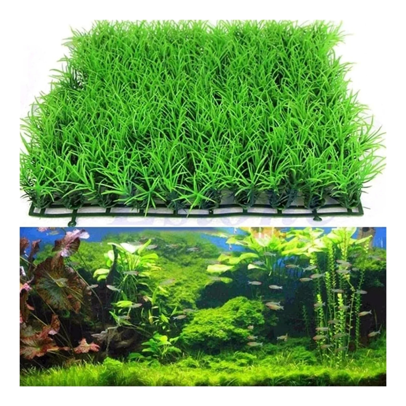 Gazon Artificiel Exterieur Plantes Aquatiques artificielles, pelouse, Gazon Artificiel, décoration d'aquarium, Ornement, aménagement, Plantes de Construction, intérieur d'aquarium, 10 pièces