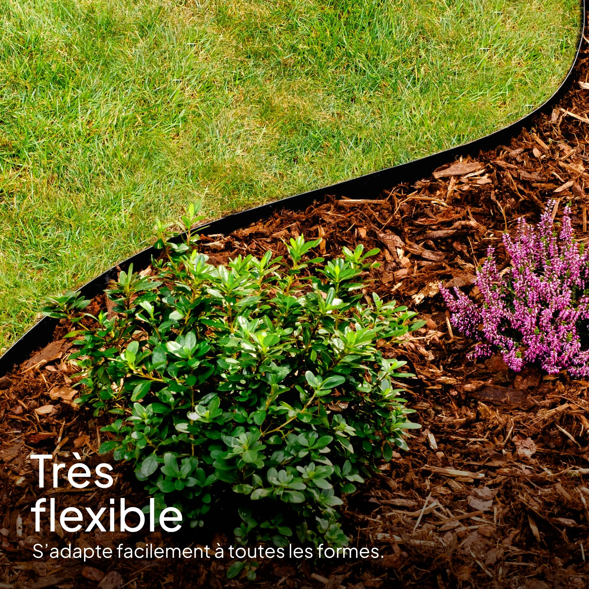 UNIGARDIA Bordure de Jardin en Plastique, 20 m / 20 cm, Noir - Bordure de Gazon Flexible - Super Fort, Utilisation Facile - Tout Nouveau Bordures de Pelouse Souple | Design robuste qui reste en place, facile à travailler, durée de vie de 30 ans, bordure i