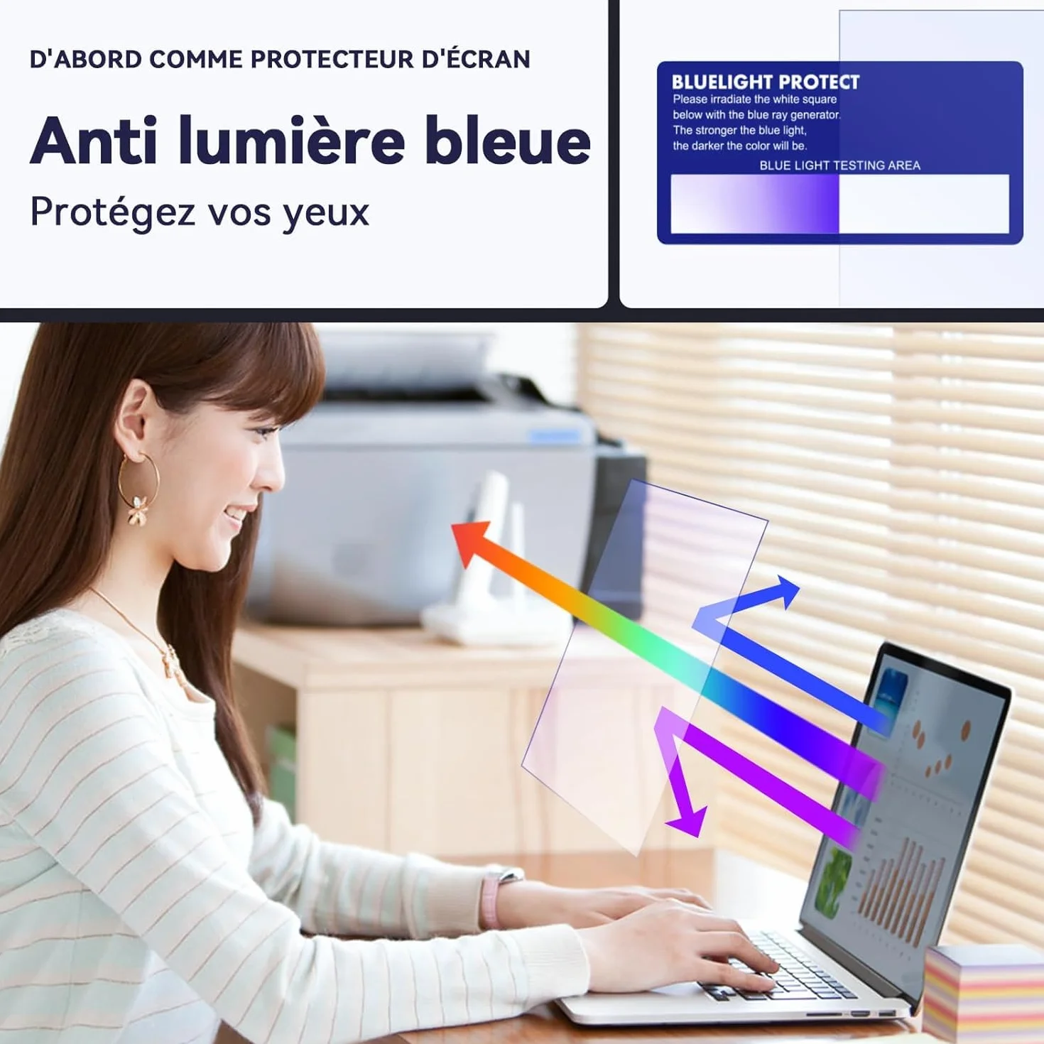 Protection D'écran 14 Pouces 16:10 Anti-lumière Bleue Film Protection Ecran Premium Anti Reflets