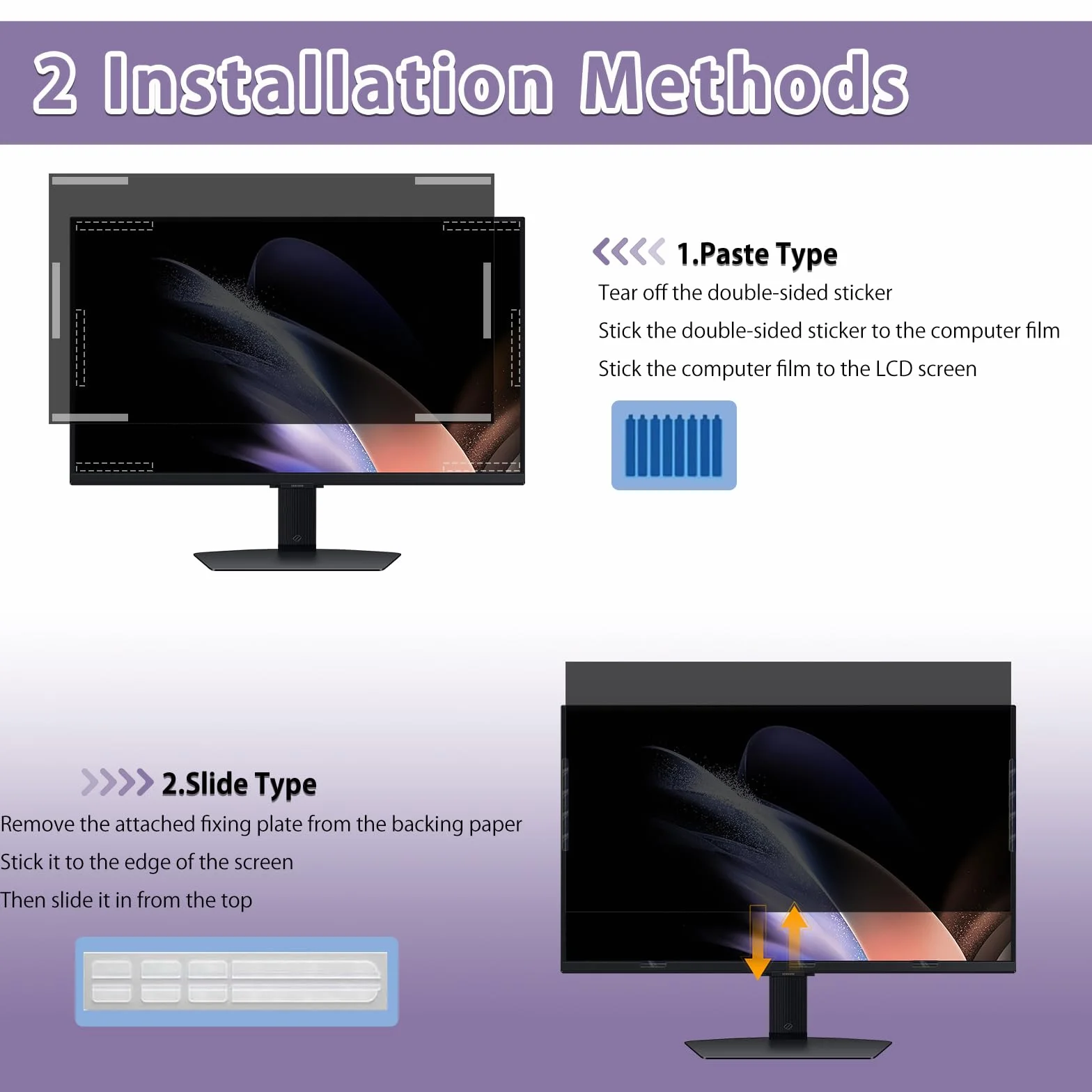 Filtre de Confidentialité 18.5 Pouces, Film Protecteur d'Écran Anti Espion, Anti-Lumière Bleue pour Moniteur 18.5" 16:9