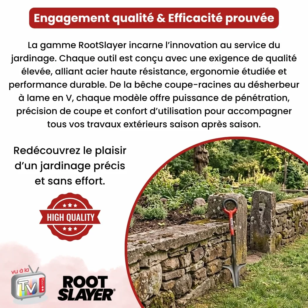 Venteo - Lame Dentée V Inversé Acier Carbone Renforcé Haute Résistance | Extraction Racines Profondes sans Effort | Outil Jardinage Sol Dur Pelouse Jardin Gazon a Semer