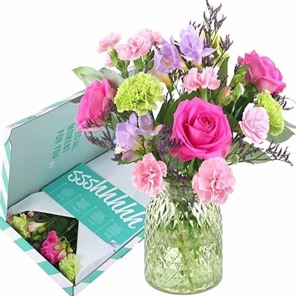 Fleurs fraîches mélangées 32 cm Bouquet Cadeau boîte aux lettres Sweety