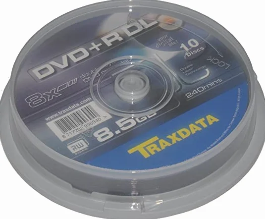 Traxdata DVD+R DL 8,5 Go Lot de 10, support double couche 8x
