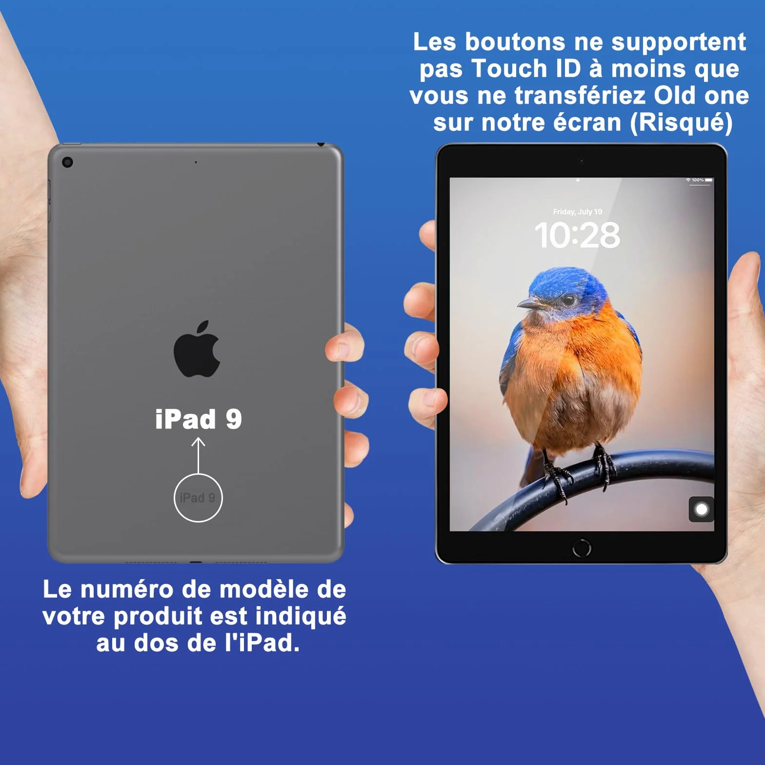 Écran Tactile iPad 6ème Génération 9.7" Remplacement 2018 Digitizer Adhésif Pré-installé Noir A1893 A1954