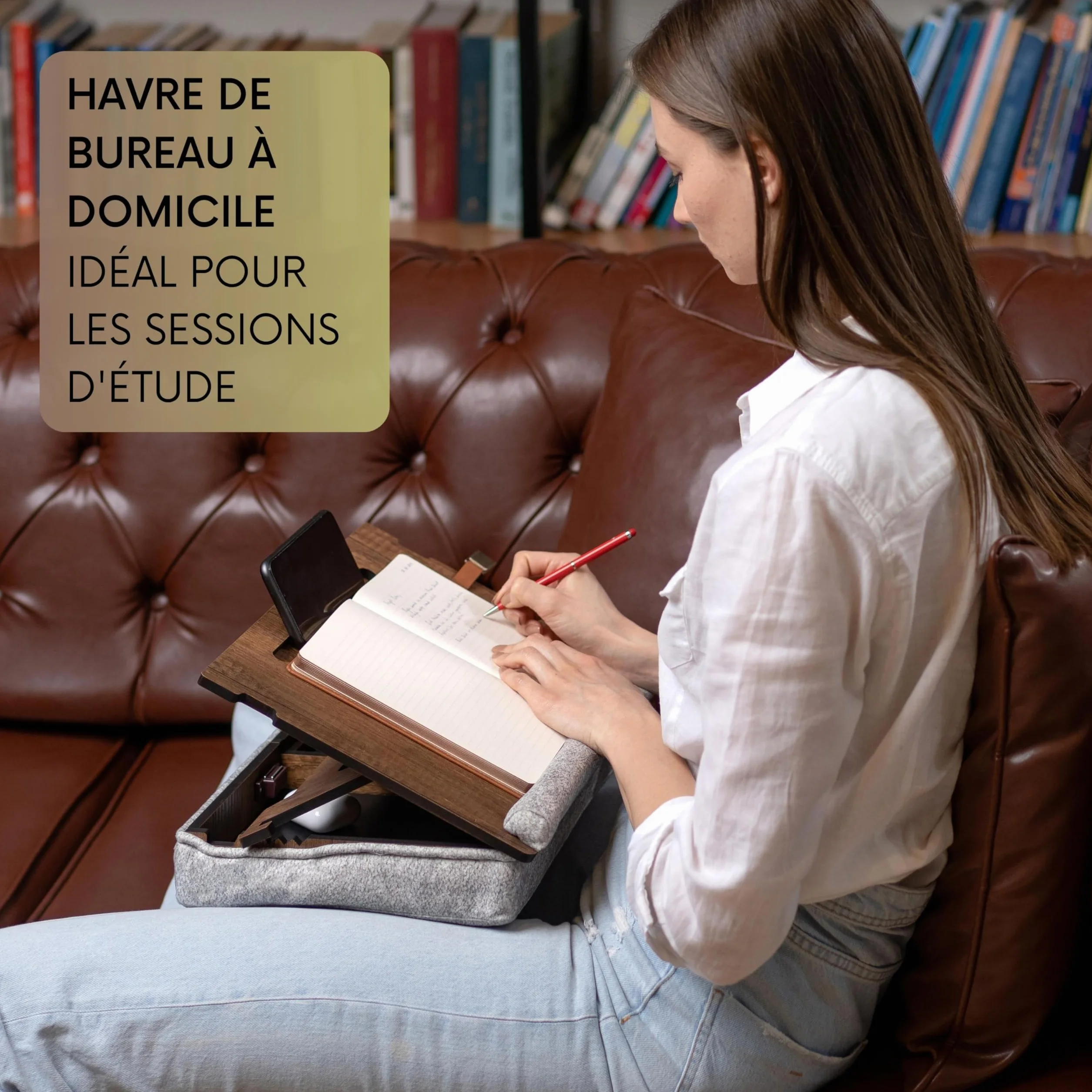 Vigo Wood Plateau pour Ordinateur Portable Ergonomique avec Fond Rembourré et Tiroir Hauteur Réglable