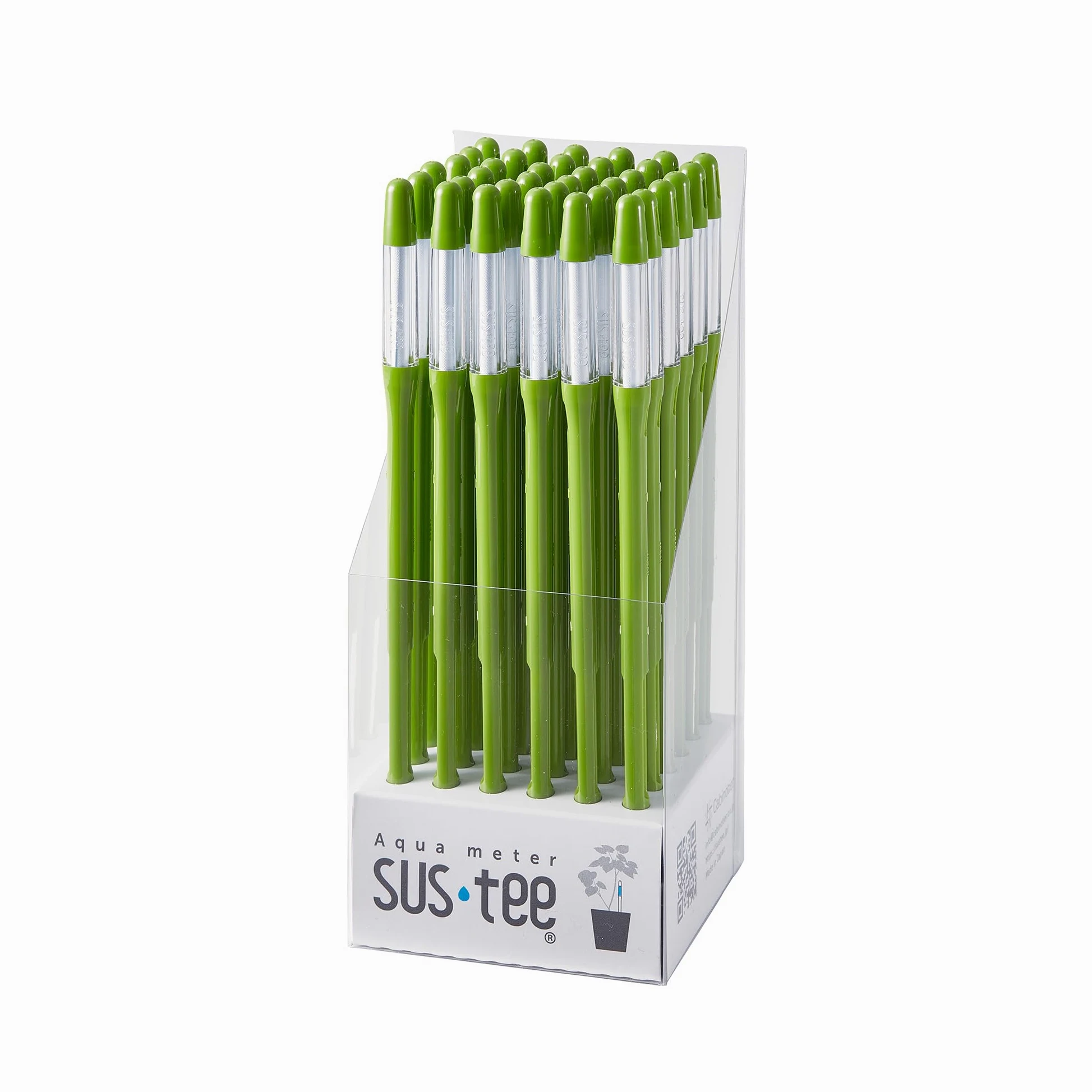 IPPINKA Aquamètre Sustee - Lot de 36 - Humidimètre pour plantes d'intérieur - Vert moyen - Rechargeable
