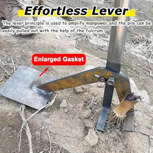 Outil Robuste d'arrachage de Jeunes Arbres, arrache-souches Ergonomique avec Griffe dentelée réglable, Conception à Levier Vertical pour Un désherbage et Une Extraction des Racines faciles.