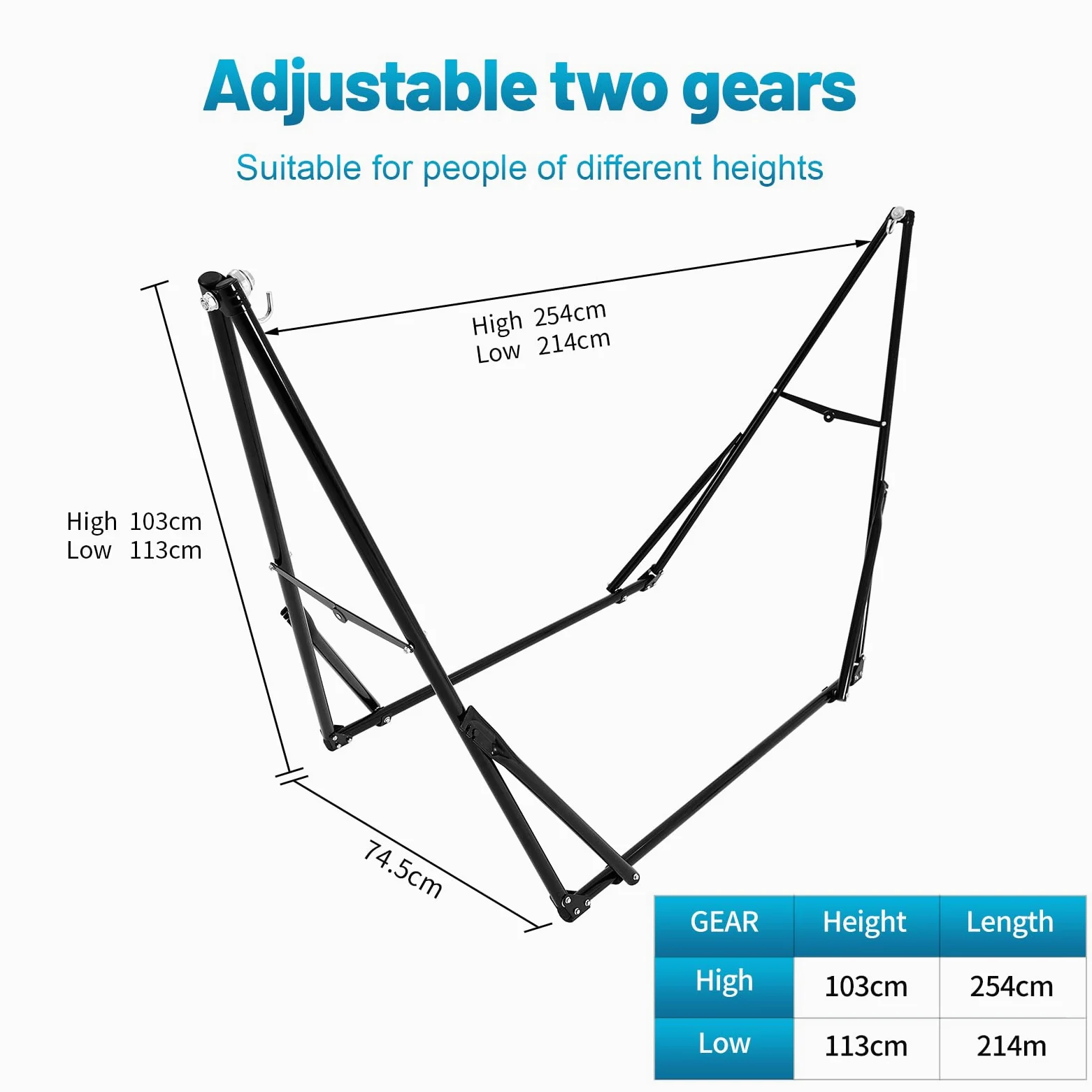 Hamac avec Support pour l'extérieur ou l'intérieur, Aucun Arbre requis | 1 Minutes Setup sans outil | Hammock réglable pour Patio Yard | Sac de transport inclus |450 lbs Capacité