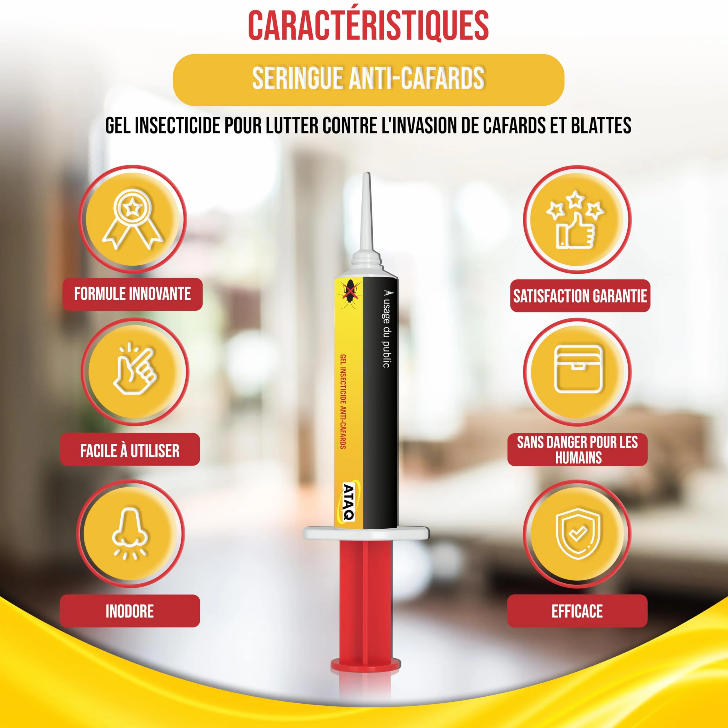 Pack de 2 Gel Appât Anti Cafards 10g Professionnelle Insecticide Élimine Rapidement