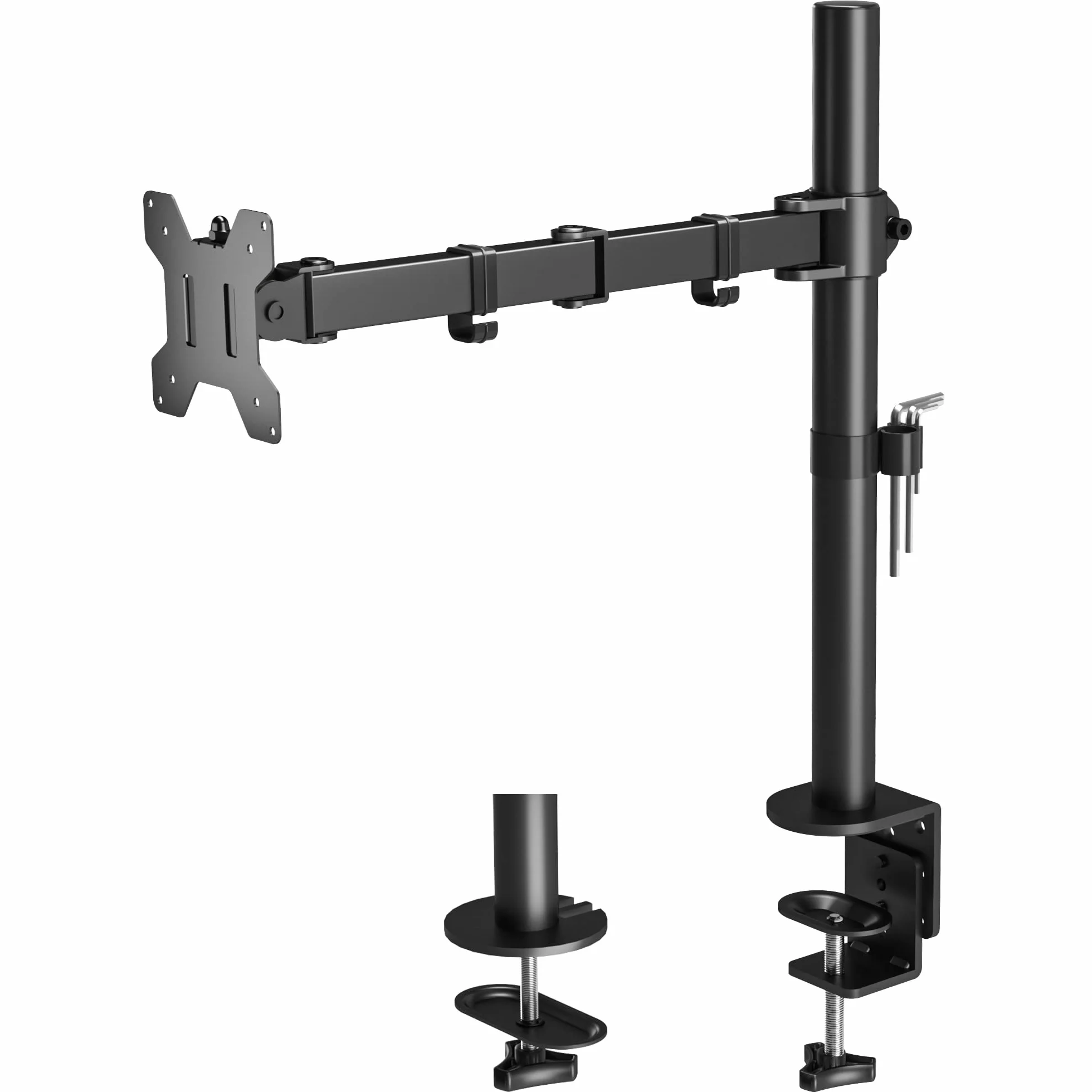 BONTEC Support Ecran PC 13-32 Pouces, Capacité 10 kg, VESA 75x75-100x100 mm, Réglable Hauteur Inclinable Pivotant