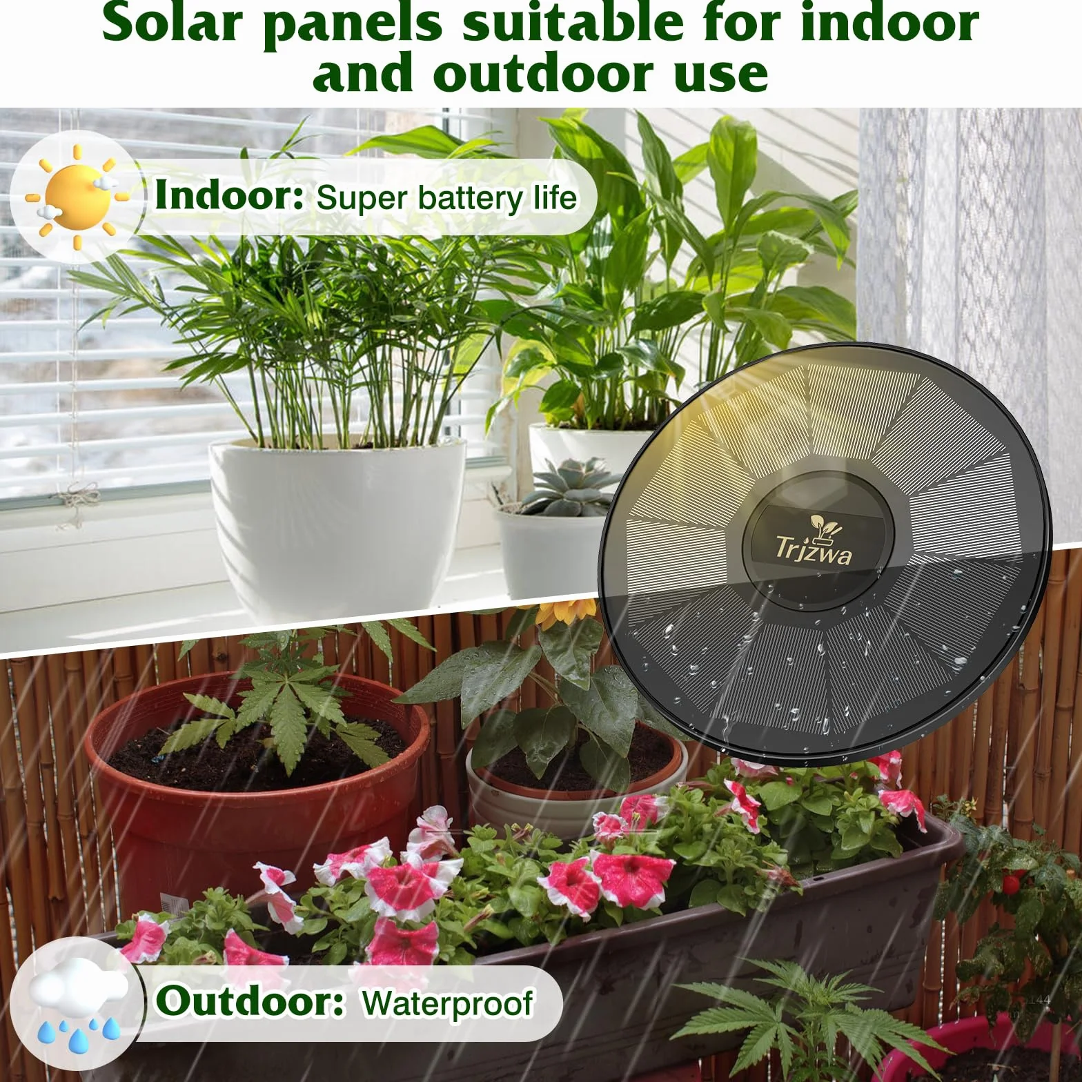 Kit D'irrigation Goutte à Goutte Énergie Solaire 2200mAh Arrosage Automatique avec 15 Goutteurs pour Jardin Balcon
