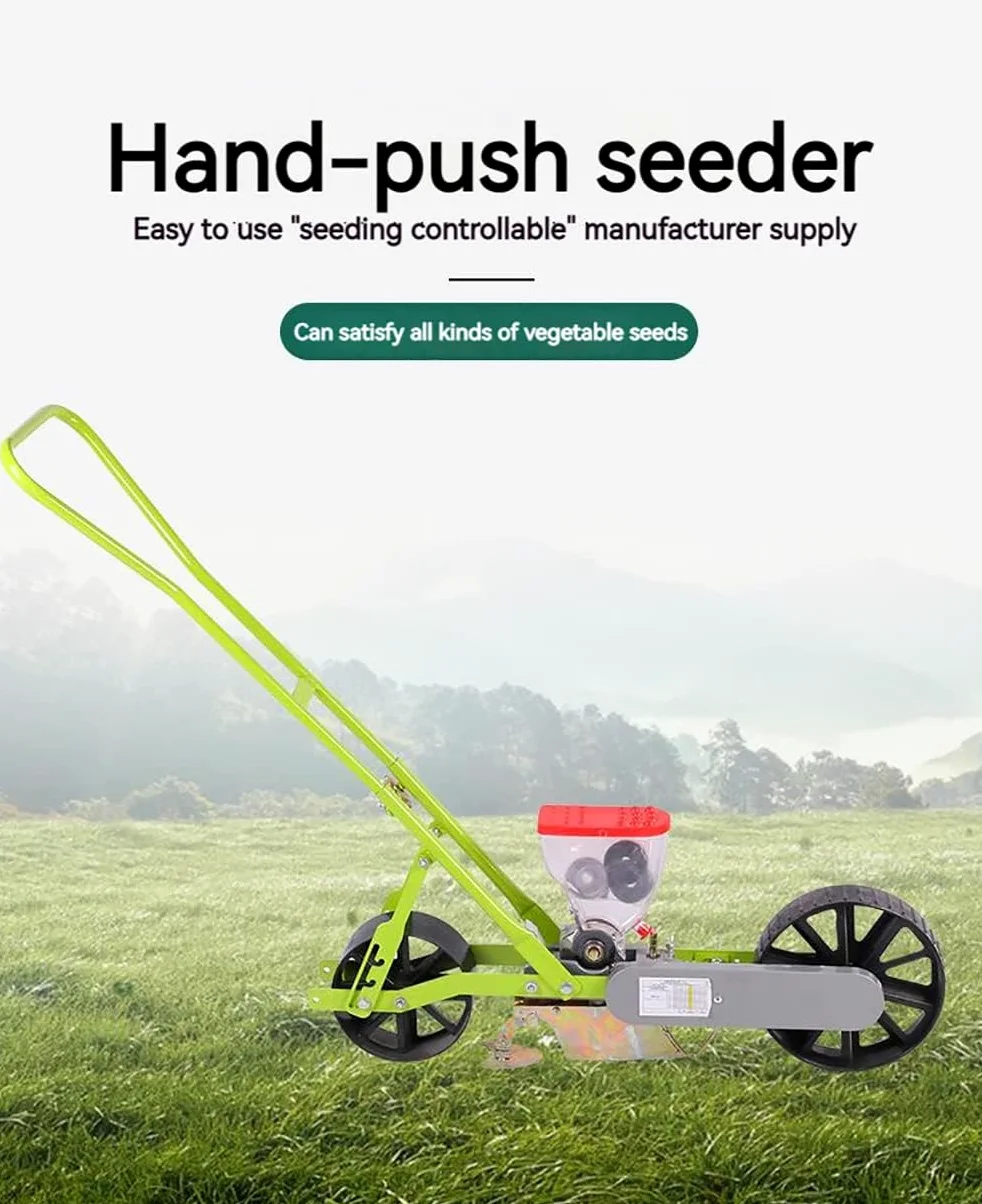 COYEUX Semoir de Jardin à poussée Manuelle à 3 rangées, semoir de Jardin à poussée Manuelle de précision, épandeur d'espacement réglable pour Plantes-sèmer Les graines en Toute simplicité