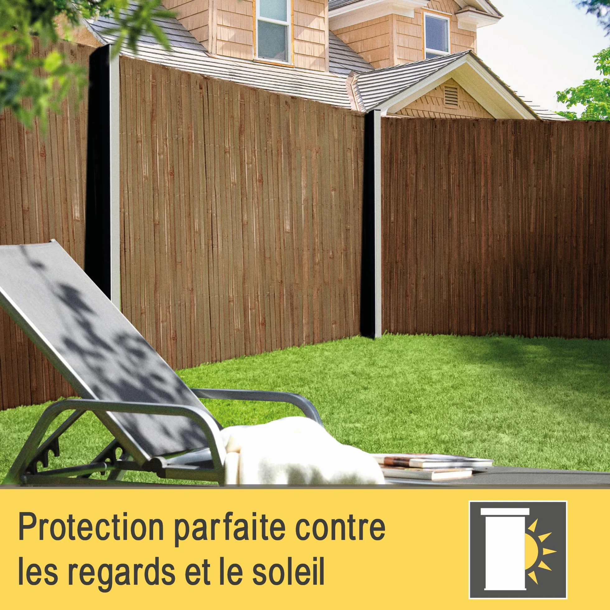 Canisse Bambou Balcon Brise Vue 120x600 cm Marron Foncé Sole Royal – Palissade Jardin Exterieur