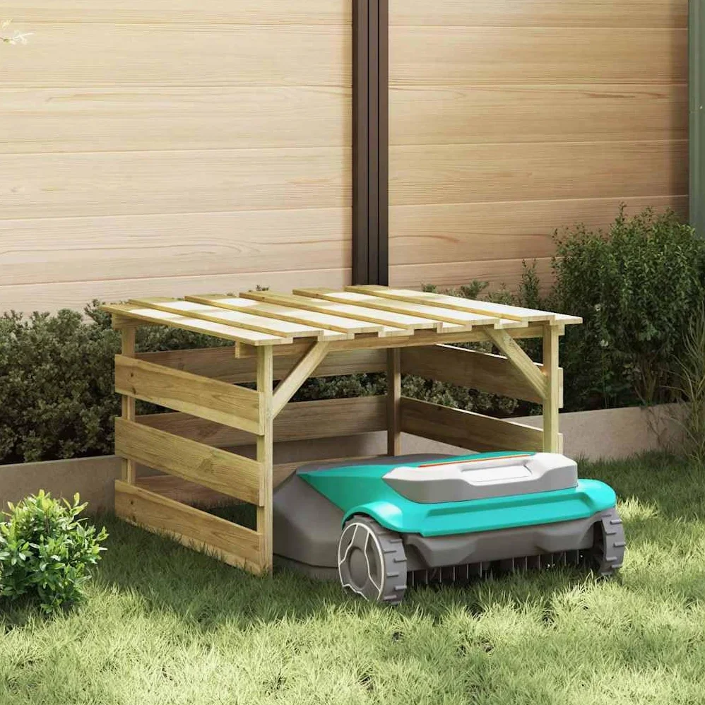 Générique Garage pour Robot Tondeuse Marron 84 x 80 x 56 cm Pin imprégné,Structures extérieures, Cabanes & abris de Jardin,42013028