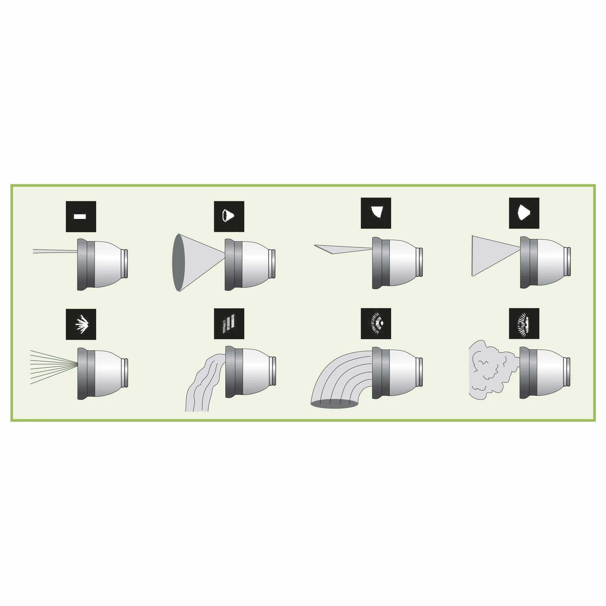 Ribiland Pistolet d'Arrosage Multifonction en Laiton 8 Types de Jets Beige