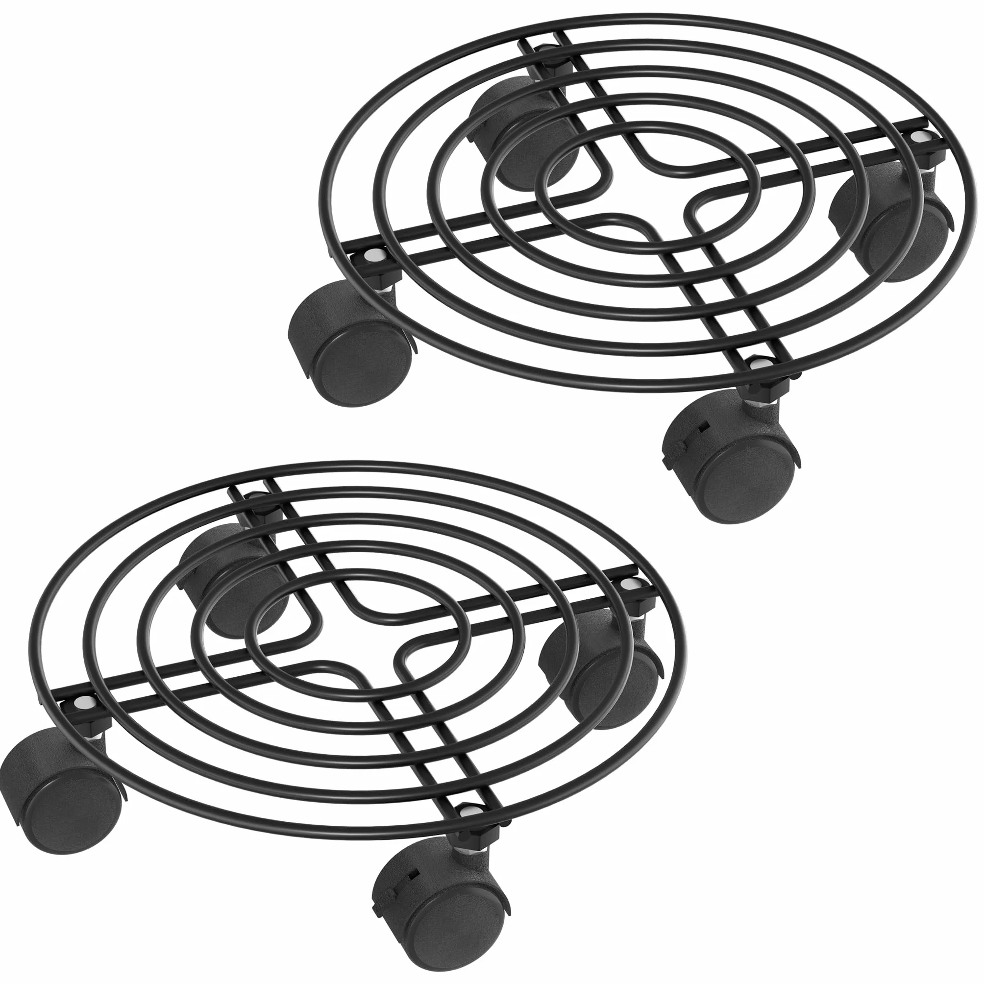 Chariot pour plantes d'extérieur 30 cm roulettes pivotantes 360° 150 kg pied de parasol poubelle citerne