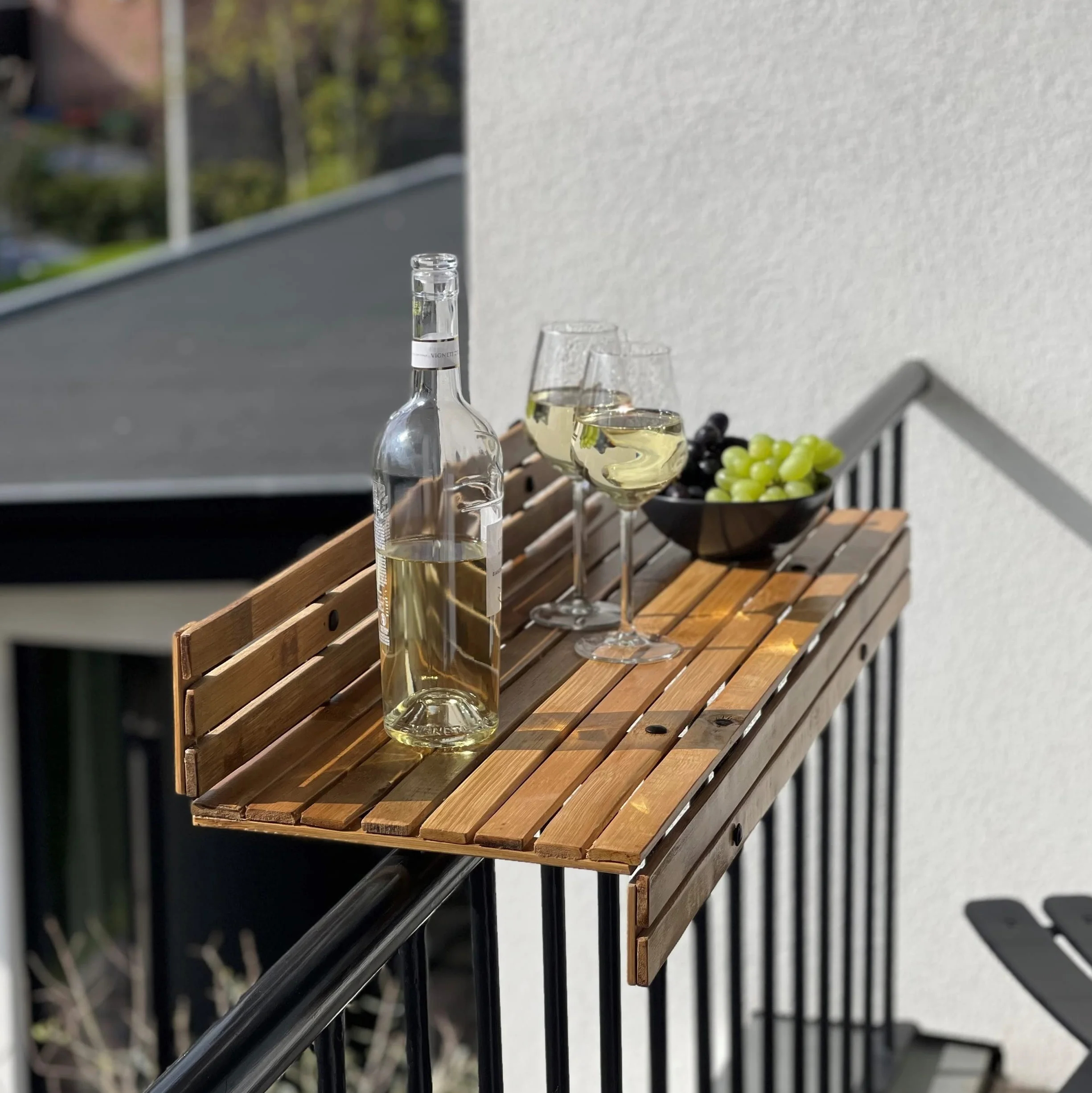 Table Suspendue pour Balcon en Bambou 88 x 28 x 17 cm