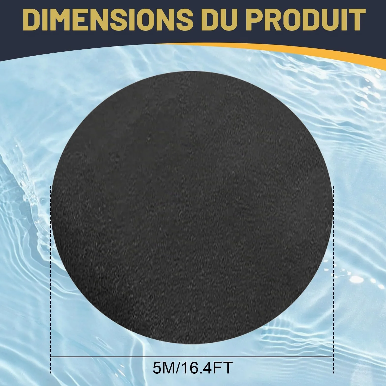 Tapis de sol pour jacuzzi de 3/4/5 m, tapis de protection de sol rond en feutre, antidérapant, thermique et isolant (5 m)