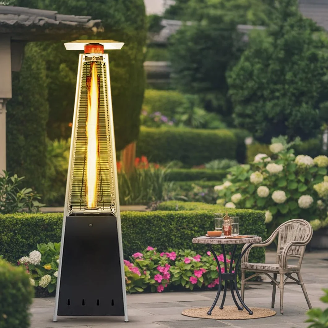 BU-KO Chauffage au Gaz Pyramide 13kW Acier Inoxydable Extérieur Jardin