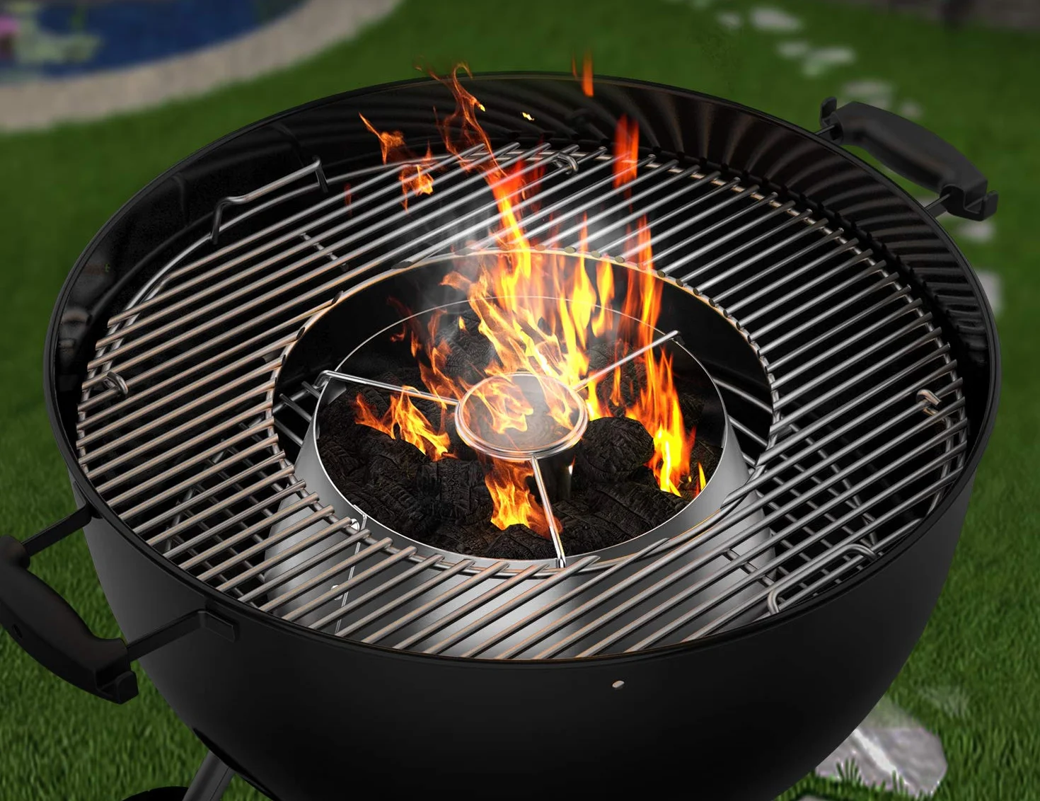 Onlyfire Paniers à Charbon de Bois Acier Inoxydable pour Weber Kettle 57 cm 67 cm