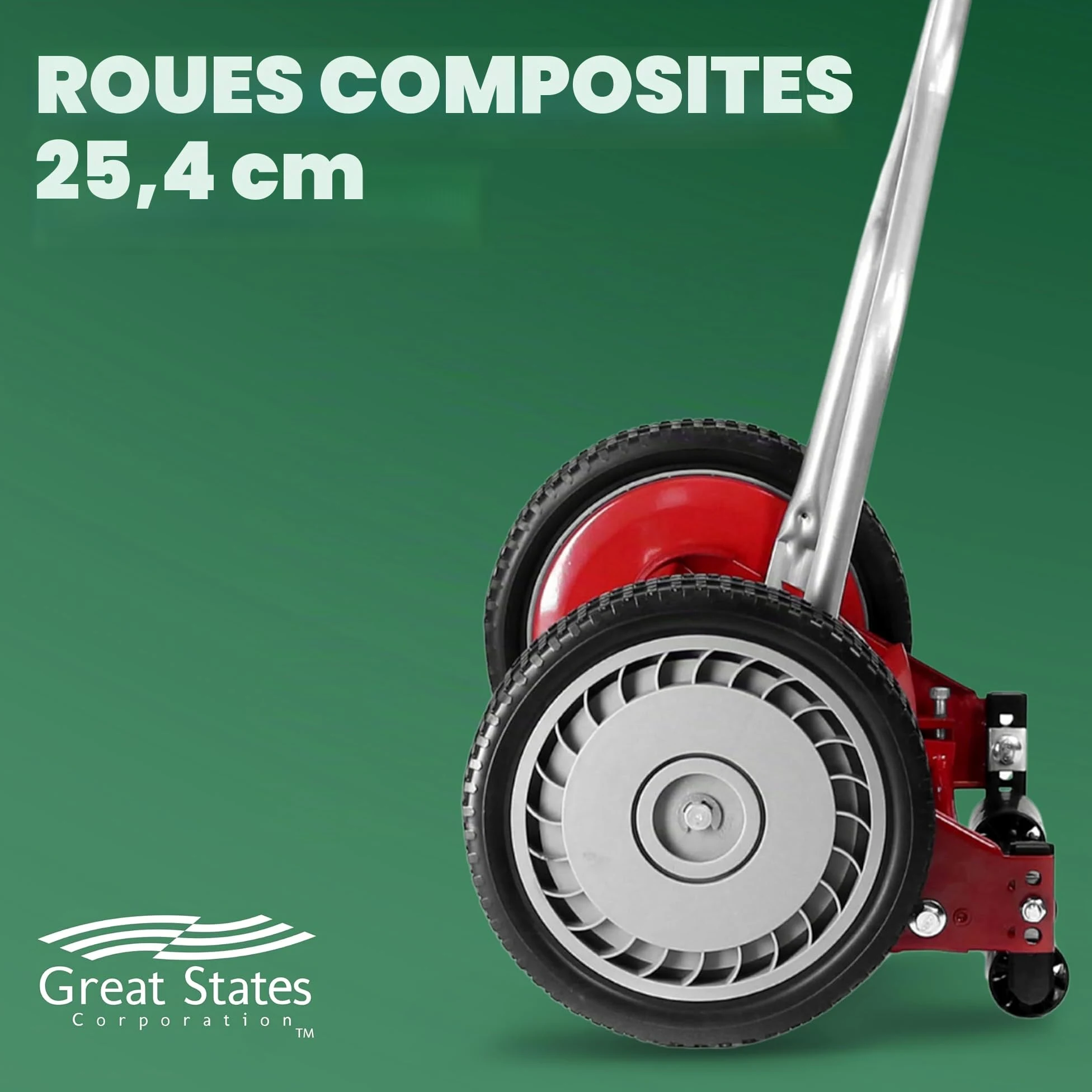 Great States Tondeuse à Gazon à Bobine poussée 304-14, Rouge, 35,6 cm, 5 Lames