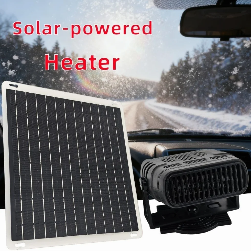 Chauffage à panneau solaire 10 W pour voiture Ventilateur portable contrôle température compact