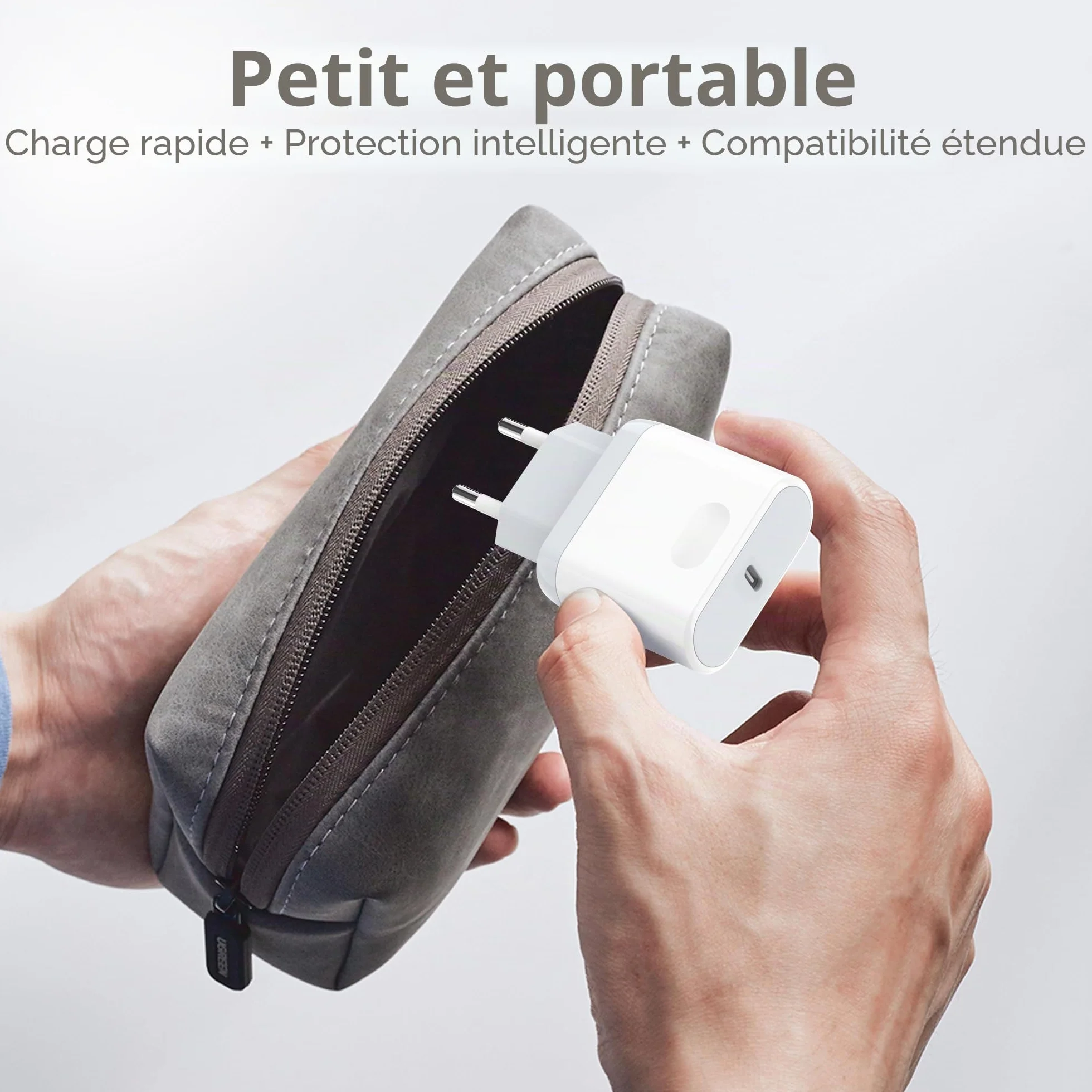 Chargeur Rapide 25W USB C Ecowaare pour iPhone 14 13 12 11 X SE 8 7 6 iPad avec Câble 2M