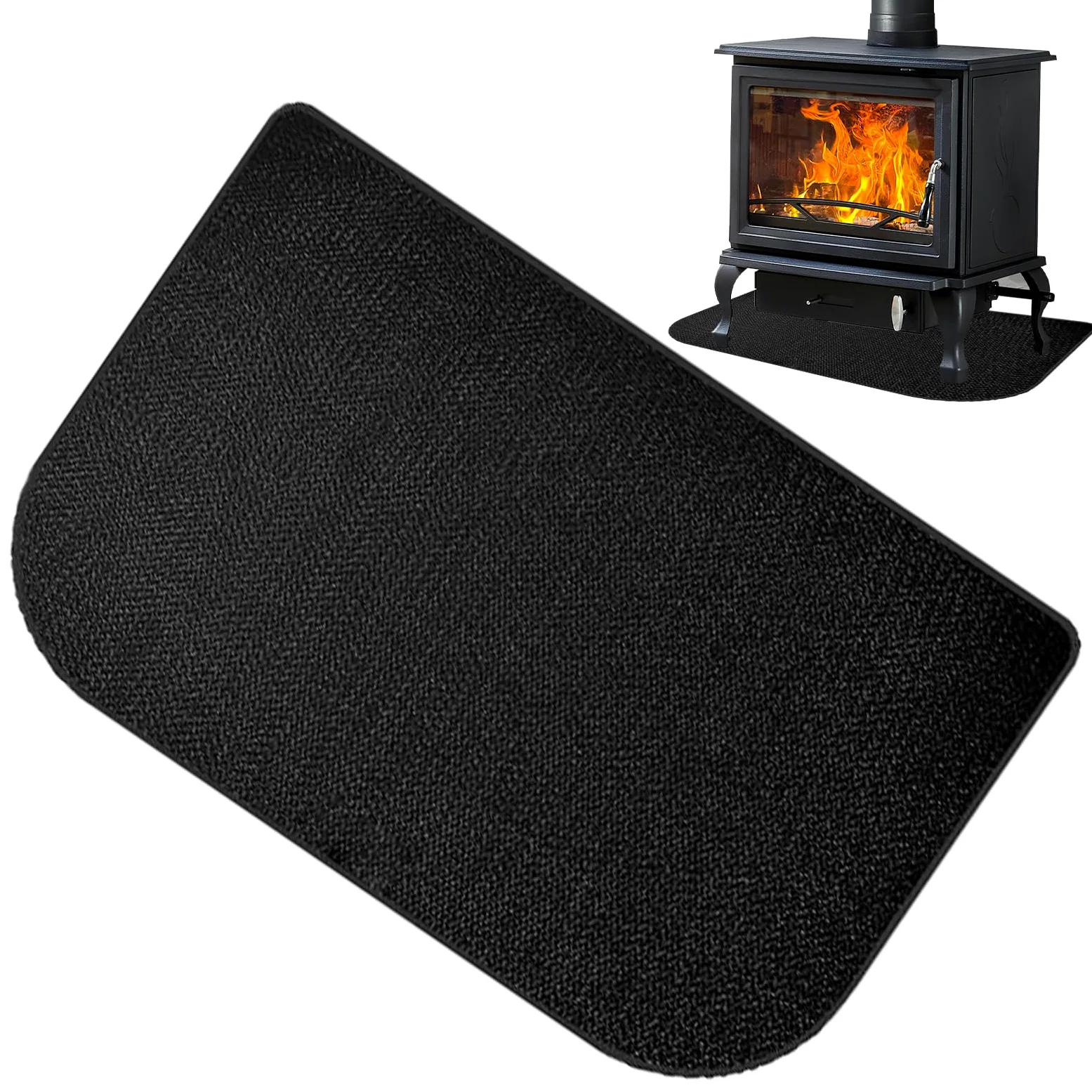 Tapis Ignifuge pour Cheminées Protecteur Résistant à la Chaleur | Protecteur de Sol Intérieur pour Poêle à Bois pour Maison Appartement Salle de Classe Salon Camping Barbecue Feu de C