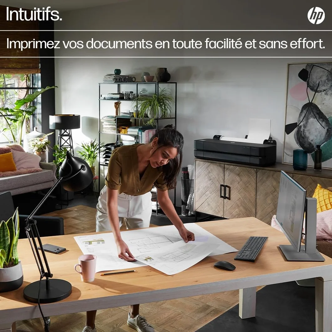 HP DesignJet T650 36 91cm Imprimante Grand Format Traceur A4-A0 82 Impressions A1/h Wi-Fi Ethernet USB 2400x1200dpi Noir