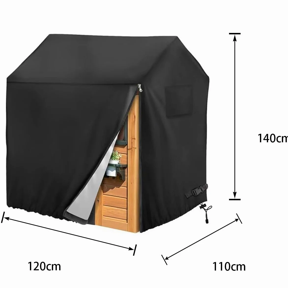 Bâche De Protection Extérieure Imperméable 210D pour Maison De Jeux Extérieure (110 X 120 X 140 Cm)