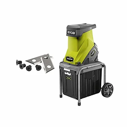 Pack RYOBI Broyeur de végétaux 2500W RSH2545B - Jeu de 2 lames pour broyeur RAC351