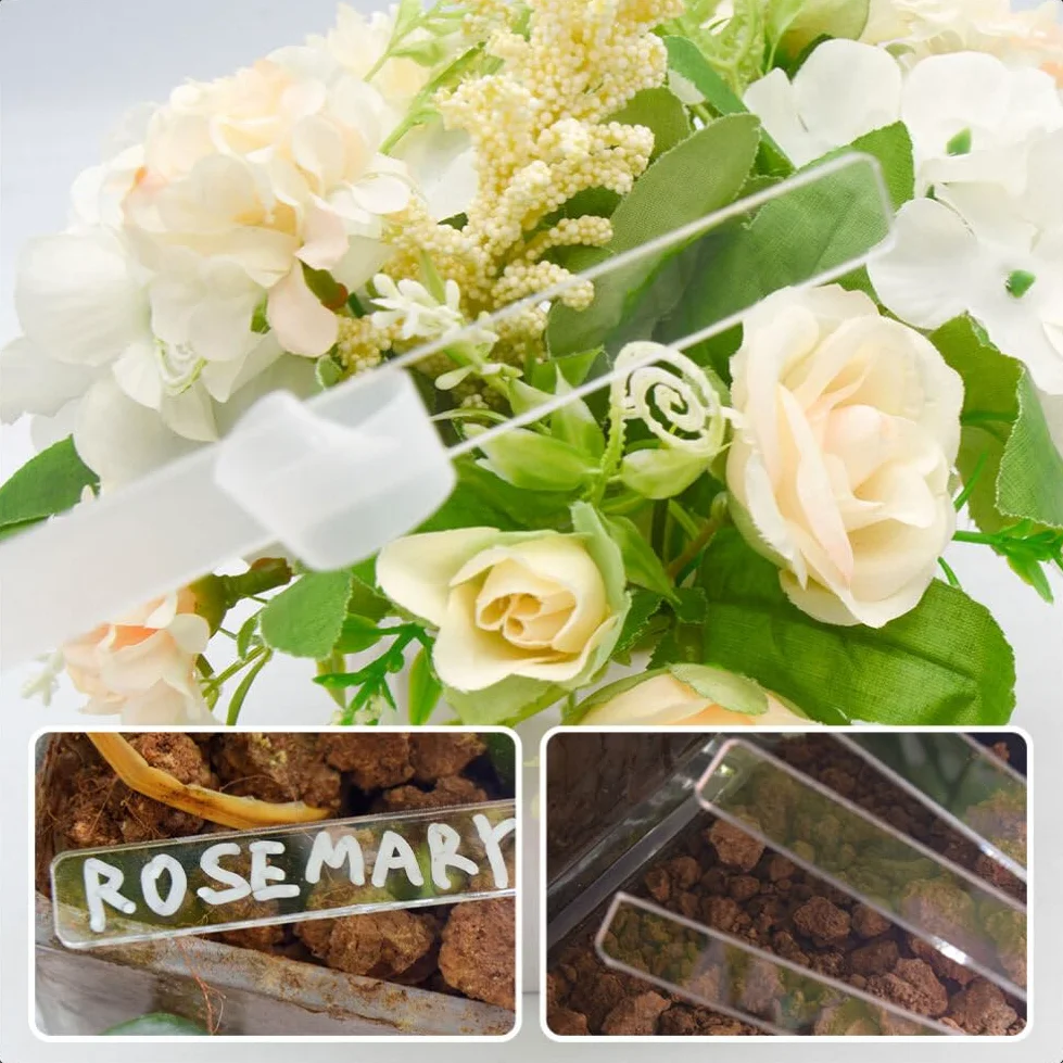 BESTOYARD Lot de 120 étiquettes de jardin pour plantes - Accessoires pour plantes - Étiquettes transparentes en plastique - Pour plantes d'intérieur - Étiquettes acryliques pour plantes d'intérieur -
